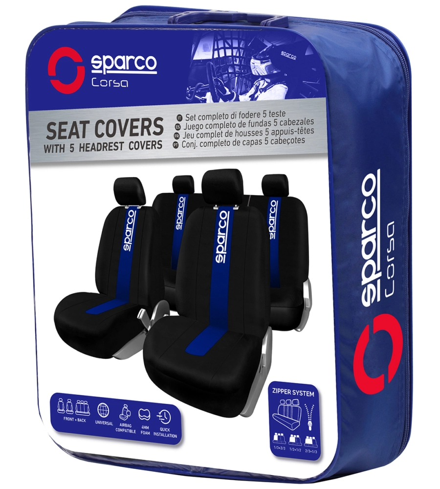 Set completo spc1011 coprisedili blu per auto universali anteriori e posteriori